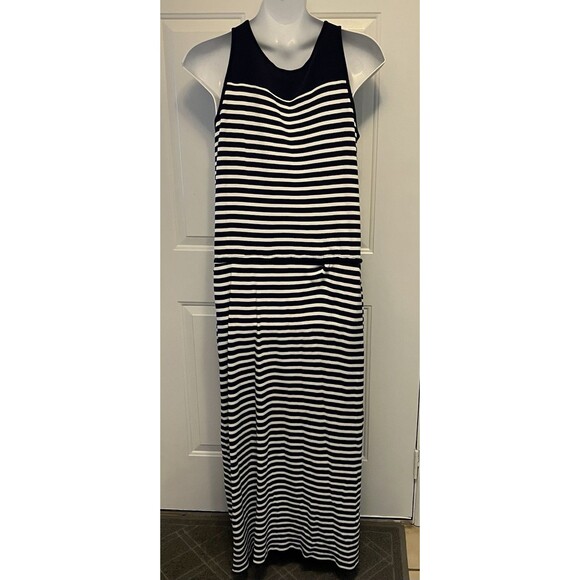 Lauren Ralph Lauren Navy White Striped Nautical T Shirt Knit‎ Dress Plus Size 3X - Picture 4 of 6